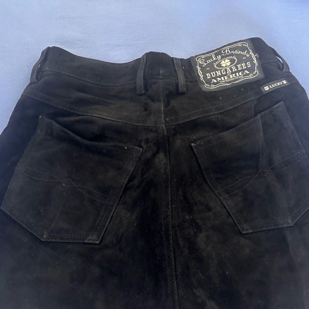 Lucky Brand Women’s  Dark Black Relaxed Suede Jeans